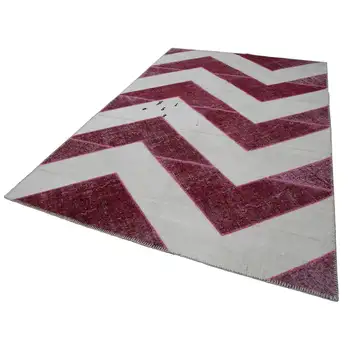 

201x310 Cm Pink Handmade Modern Patchwork Rug-7x10 Ft