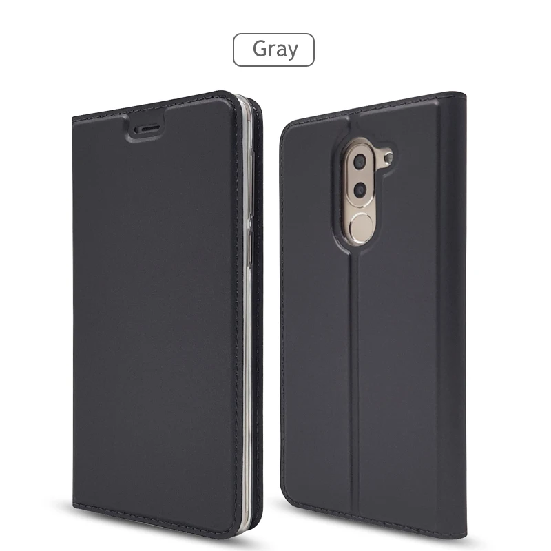 Gray Чехол для Honor 8X 7X 6X, флип-кошелек, кожаный чехол для huawei Honor 8X, чехол с магнитной подставкой, флип-чехол для Honor 7X, Honor 6X, чехол s - Цвет: Gray