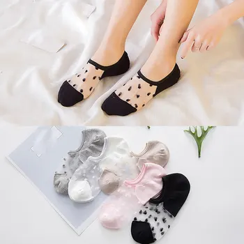 

10 Pairs Women's Ankle Socks Transparent Invisible Socks Summer No Show Ankle Lace Socks Mesh Sheer Half Thin Socks wholesale