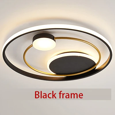 Black frame Современные светодиодные потолочные светильники для столовой, гостиной, спальни, заподлицо, Светильники для внутреннего освещения, потолочные светильники - Цвет корпуса: Black frame