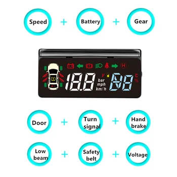 

Clock alarm system, windshield projector, direction indicator, overspeed alarm, electronic vehicle speed for Tesla Model 3