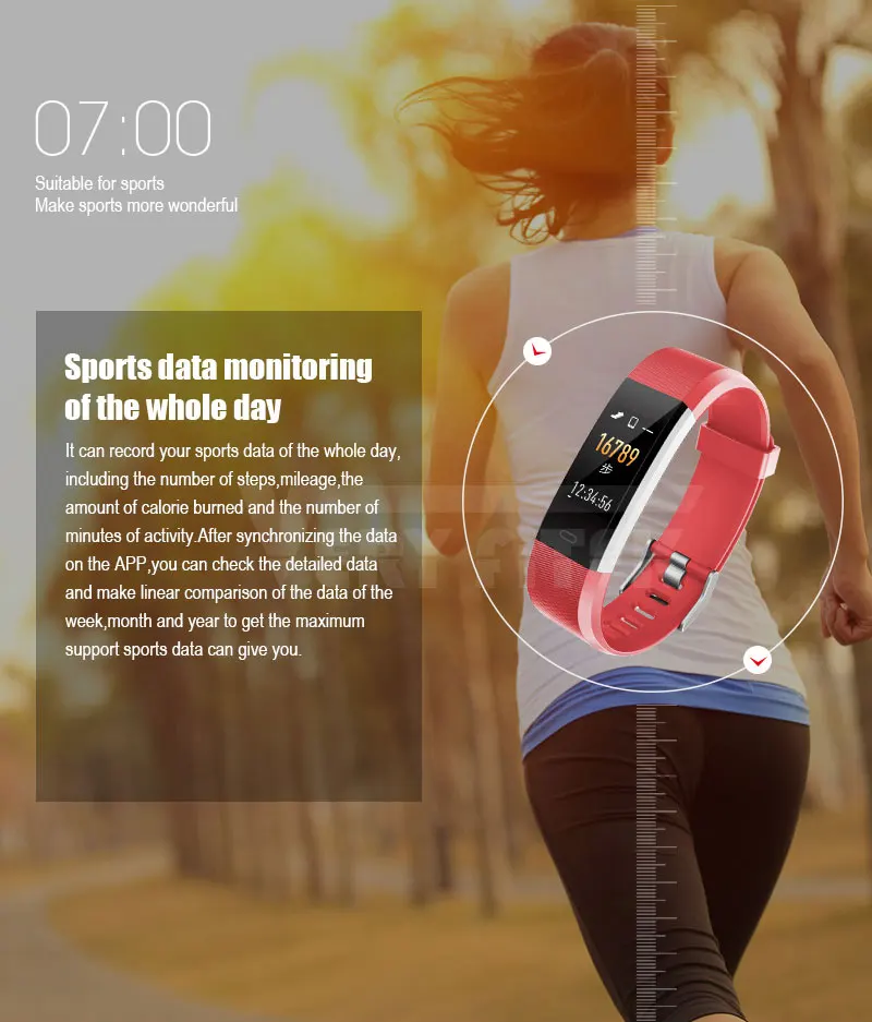 ID115HR плюс умный Браслет спортивный браслет с монитором сердечного ритма фитнес-трекер часы для телефона Xiaomi pk id115plus