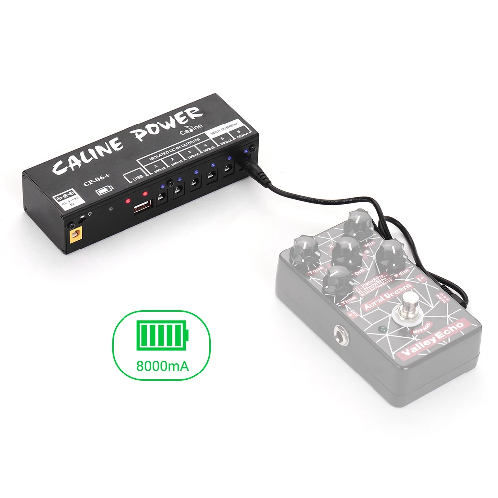 Caline CP-06+ мини гитарная педаль питания изолированный 6 выходов с перезаряжаемой встроенной батареей EU/US/UK/AU Plug