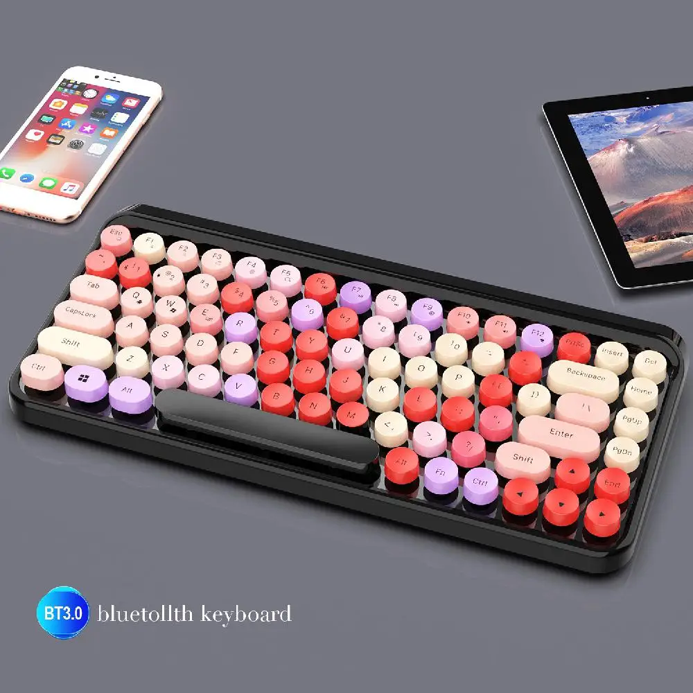 HobbyLane KB203 цветная компьютерная клавиатура Bluetooth 3,0, 84 клавиши, Поддержка IOS/Mac OS/Windows/Android d25