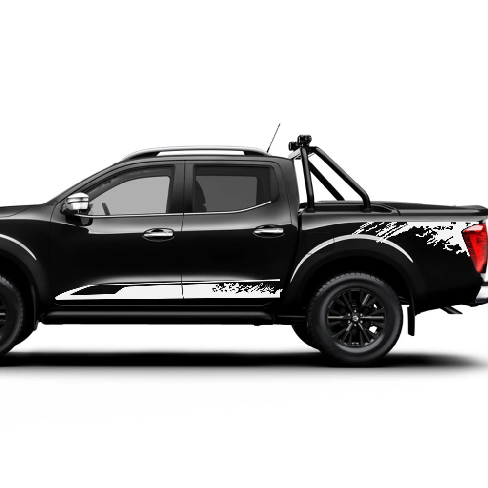 2 шт., автомобильные боковые наклейки, стильные для Nissan NAVARA NP300, Авто Виниловая пленка, декоративная наклейка, сделай сам, спортивный стиль, аксессуары для тюнинга автомобиля