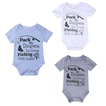 

Cotton Newborn Baby Girls Boys Bodysuits Summer Clothes Short Sleeve Letter Printed Casual Little Baby Sunsuit Jumpsuit Outfits