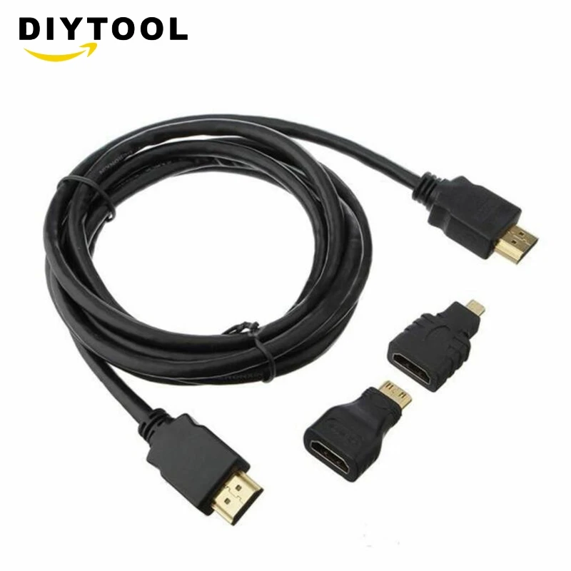 Nuevo de Cable adaptador 3 en 1 HD a Mini/Micro HDMI, accesorio de alta velocidad|Accesorios y piezas para instrumentos| - AliExpress