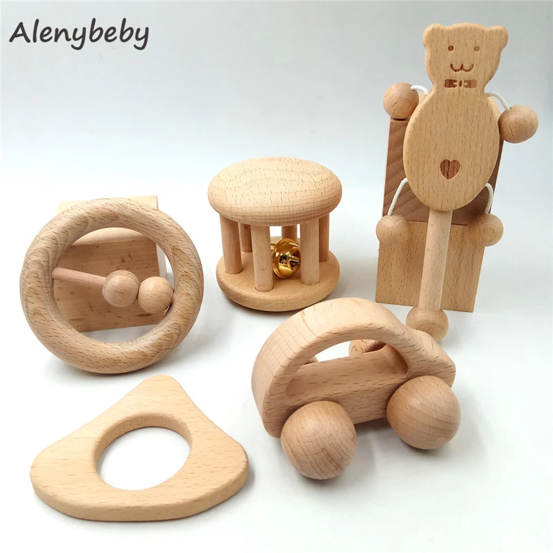 wooden baby chew toys