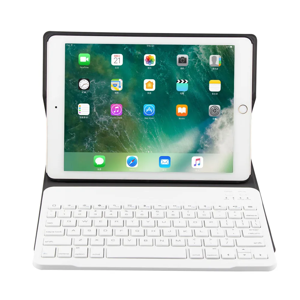 Беспроводная клавиатура Bluetooth+ кожаный чехол для Apple iPad Air 2/iPad Pro 9,7 легкий вес тихий нажатия ключей водонепроницаемый пыленепроницаемый