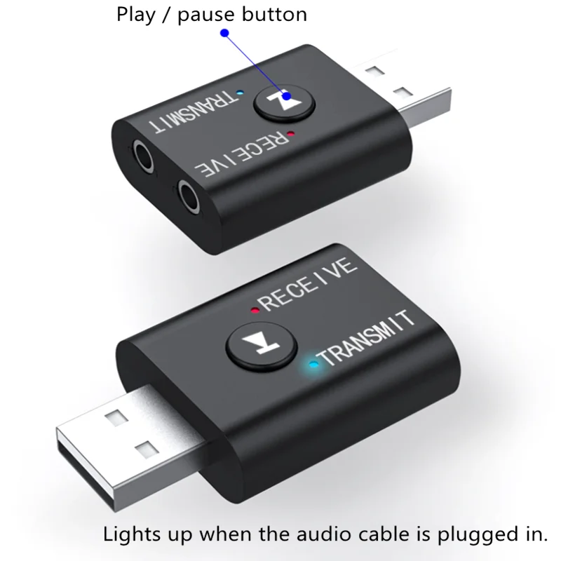 2 в 1 беспроводной Bluetooth приемник адаптер 5,0 аудио передатчик стерео Bluetooth ключ AUX USB 3,5 мм для ноутбука ТВ ПК автомобильный комплект