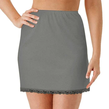 

Women's Lined Skirt for Short Skirt Summer Elastic Waist Petticoat Anti-transparent Skirt Milk Silk Lace Skirts One Size