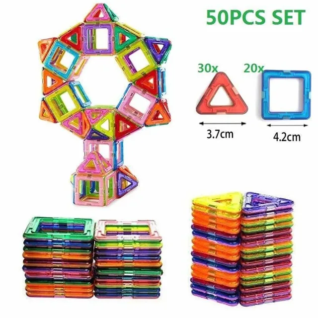 50pcs/set Mini Magnetic Building Blocks Designer Construction Set Model  Building Magnets Magnetic Blocks Educational Toys 2
