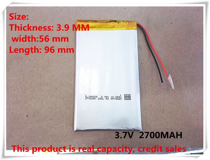 Новые MP3/MP4, bluetooth, gps, такие как литий-полимерный аккумулятор 395696 3,7 в 2700 мАч емкость Кредитная