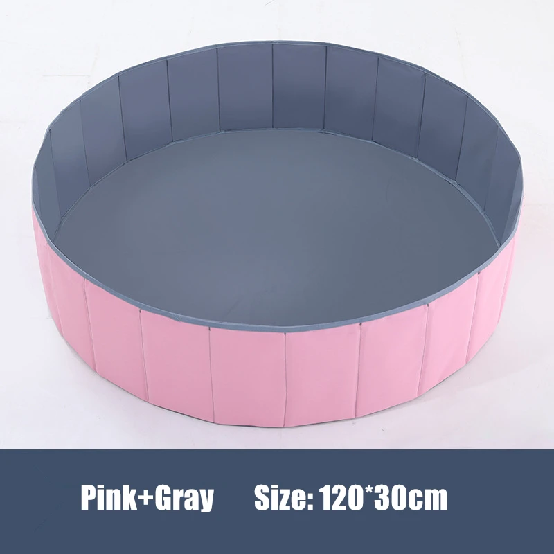 Gray Pink 120cm 120 см* 30 см Детские Складные Игрушки для бассейна с океанскими шариками, детская игровая площадка для помещений, моющаяся противоскользящая Складная забор, Детский Рождественский подарок - Цвет: Gray Pink 120cm