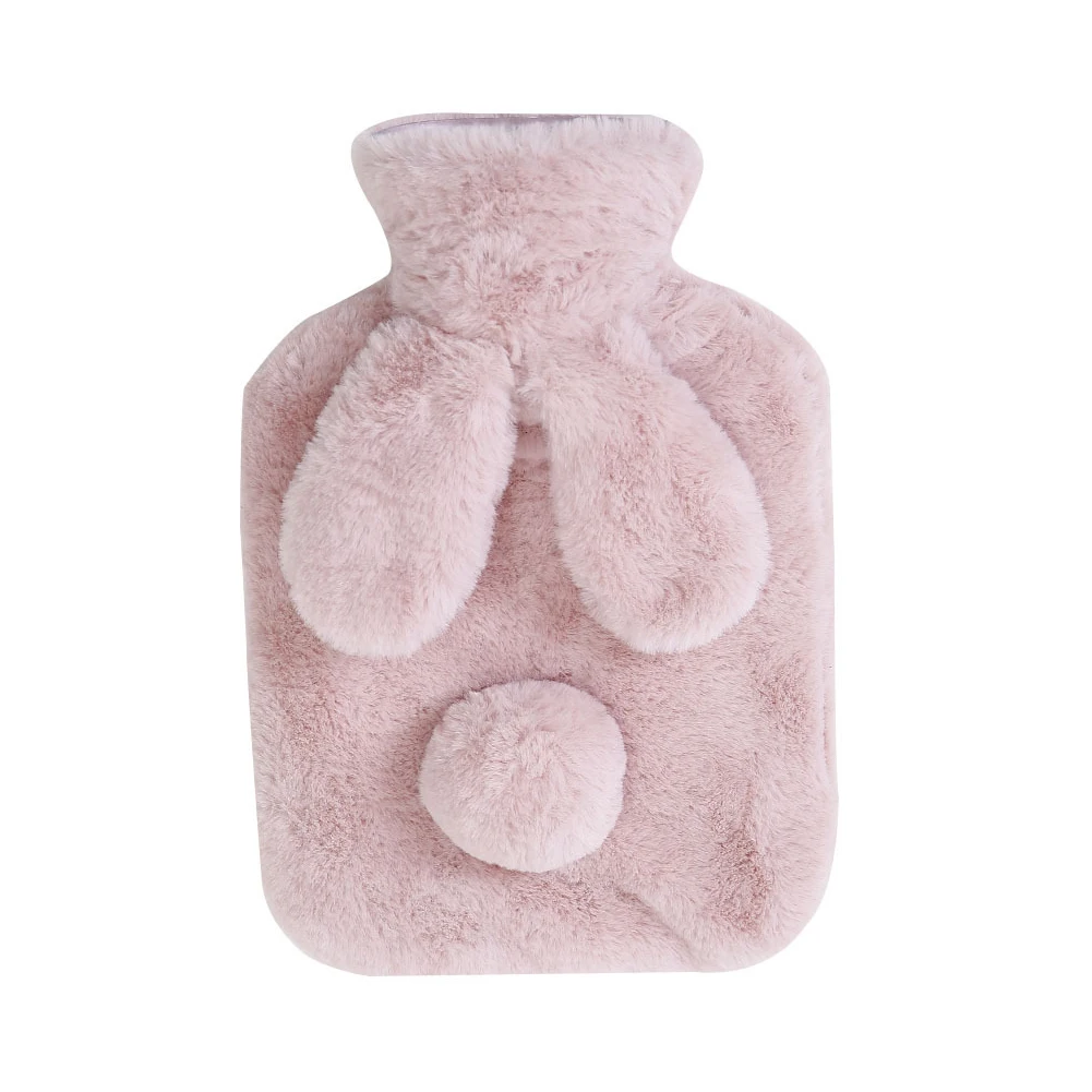Dark Pink Теплый мешок горячей воды мультфильм зима боли подарок милый кролик терапия искусственного флиса крышка шеи плюшевый студенческий портативный - Цвет: Dark Pink