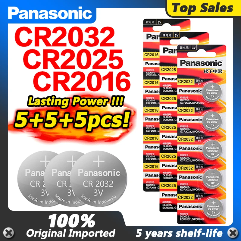 Литий ионные батарейки PANASONIC cr2016 + 5 шт. cr2025 cr2032 3 в шт.|Часовые батарейки| |