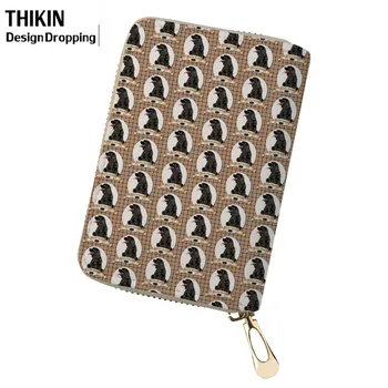 

THIKIN Women Cocker Spaniel Printed Card Holder for Credit Cards Ladies Fashion Business ID Customized Passport Case Sac A Dos