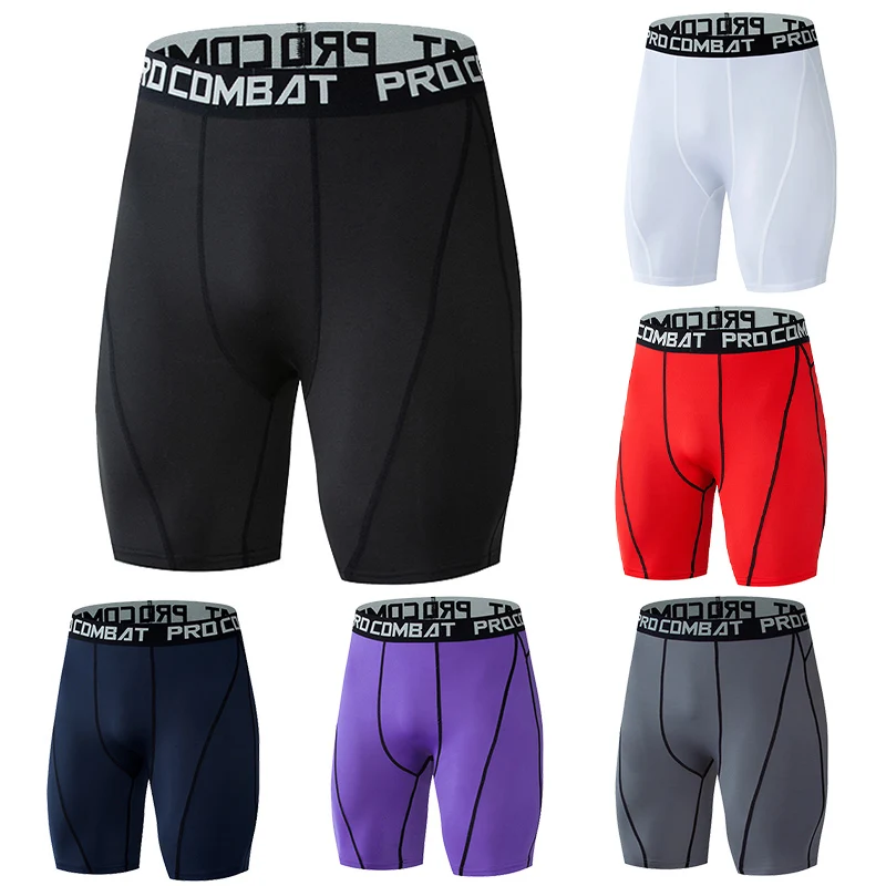 

Men Compression Shorts Bodybuilding Fitness Quick Dry Workout Inseam Gym Knickers Male Muscle Alive Elastic Tight Skinny Leggins
