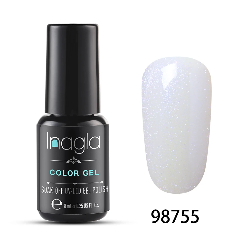 Inagla чистый цвет УФ-гель для ногтей 8 мл чистый цвет для ногтей базовое верхнее покрытие впитывающийся Гель-лак для ногтей маникюрный лак - Цвет: 98755