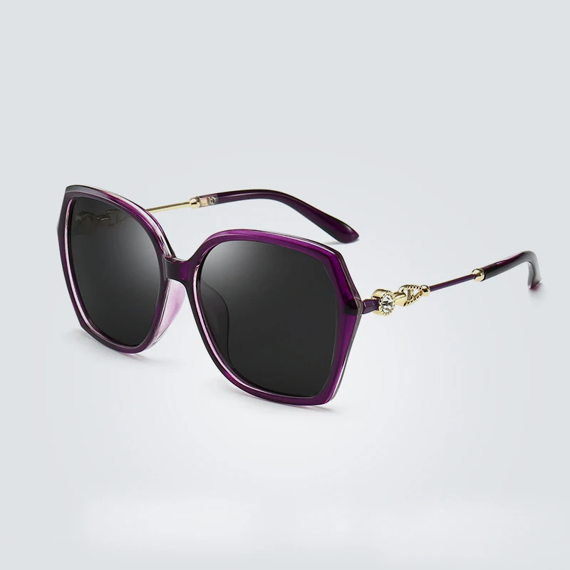 Purple SHY BIRD, классические брендовые солнцезащитные очки, женские поляризационные солнцезащитные очки, модные ретро очки, женские брендовые зеркальные линзы Polaroid - Цвет линз: Purple