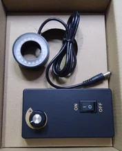 Fonte de luz visual ccd metal pequeno diâmetro interno 25mm anel led fonte de luz monocular microscópio anel ajustável led luz sou