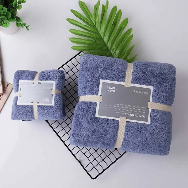 navy blue 2 шт./компл. Ванна Полотенца комплект из кораллового флиса ванны полотенце для взрослых детей мягкие абсорбирующие полотенца для лица для малышей, для детей, сезон лето; домашние тапочки - Цвет: navy blue