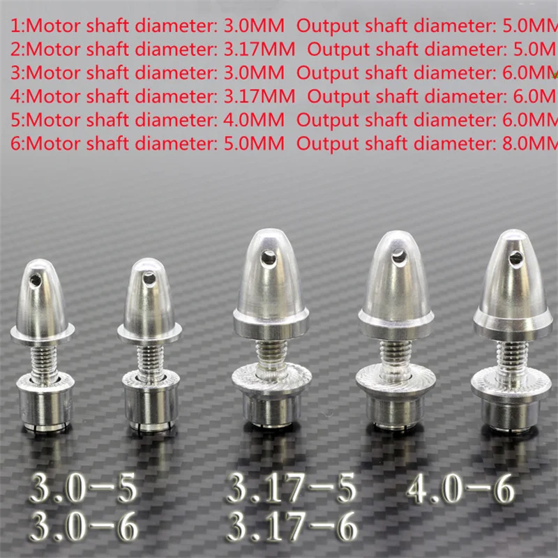 

10PCS/Lot 3.0mm 3.17mm 4.0mm 5.0mm squeeze type Aluminum Bullet Propeller Adapter Holder for Brushless Motor Prop RC Parts