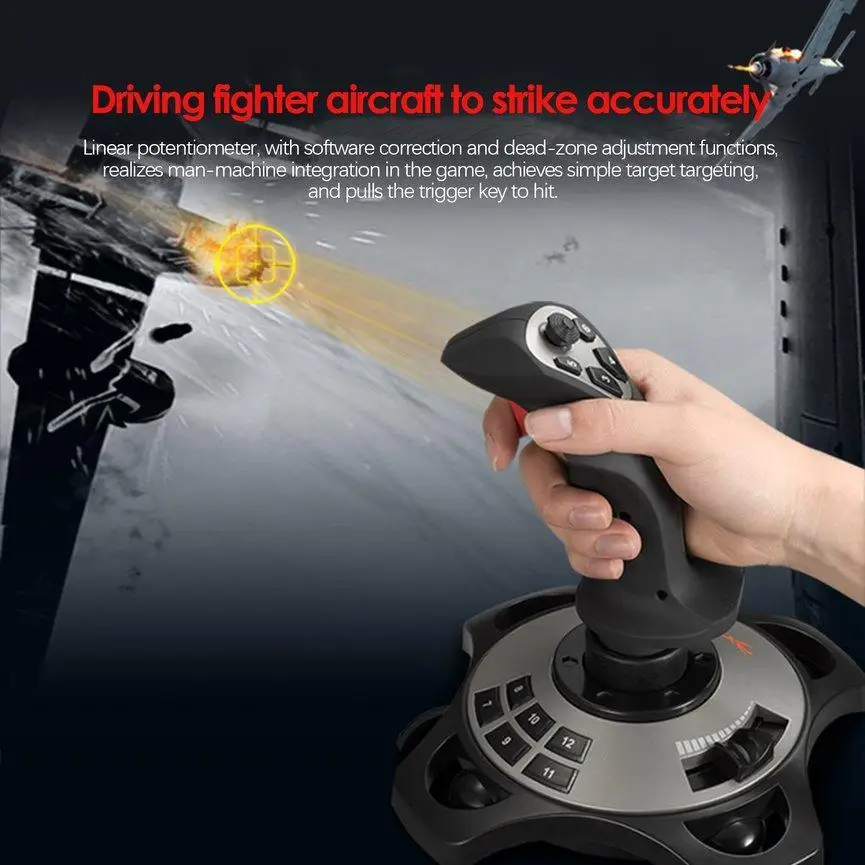 For Pxn-2113 Flight Simulator Gamepad USB Wired PC Computer Vibration Games Controller Joystick Suitable for Windows XP/7/8/10