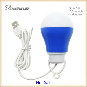 

USB Bulb light Colorful PVC Environmental lamp 5V 5W Portable LED bulbs USB lamps For Hiking Camping Travel Outdoor lighting