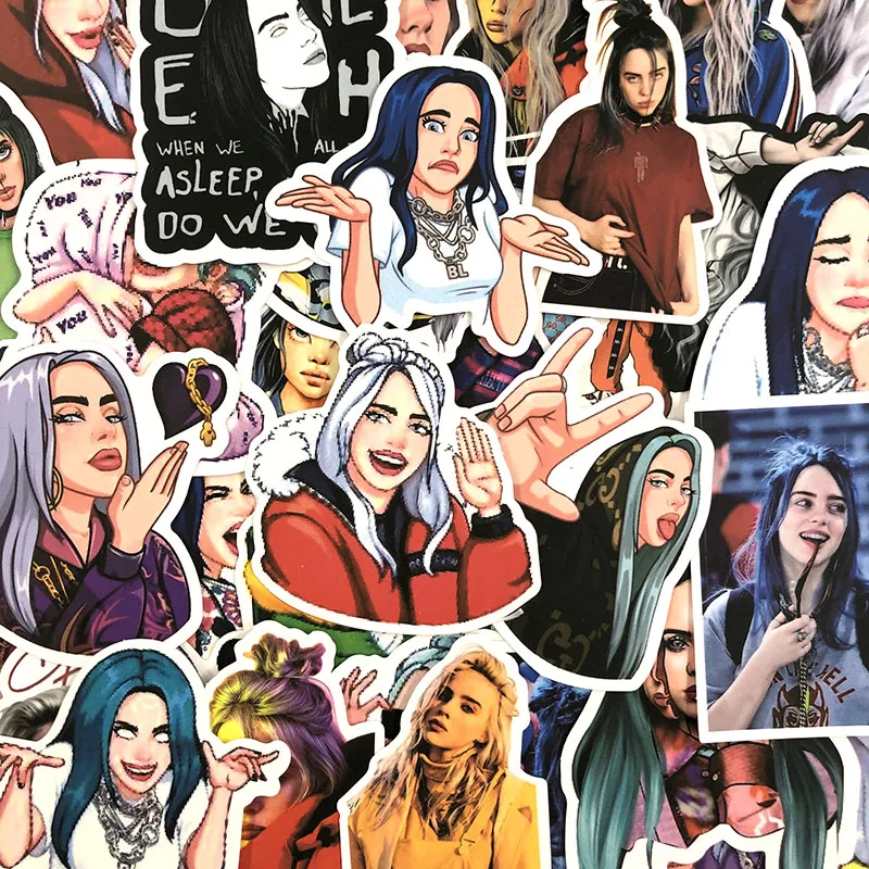 50 шт./компл. Billie Eilish наклейки Bad Guy для холодильника мотоцикла скейтборды ноутбук багаж Pegatinas велосипед игрушка