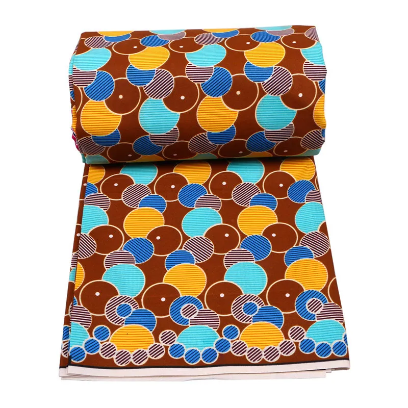 Цветная круглая набивная ткань настоящая восковая печать 6 ярдов африканская настоящая голландская ткань