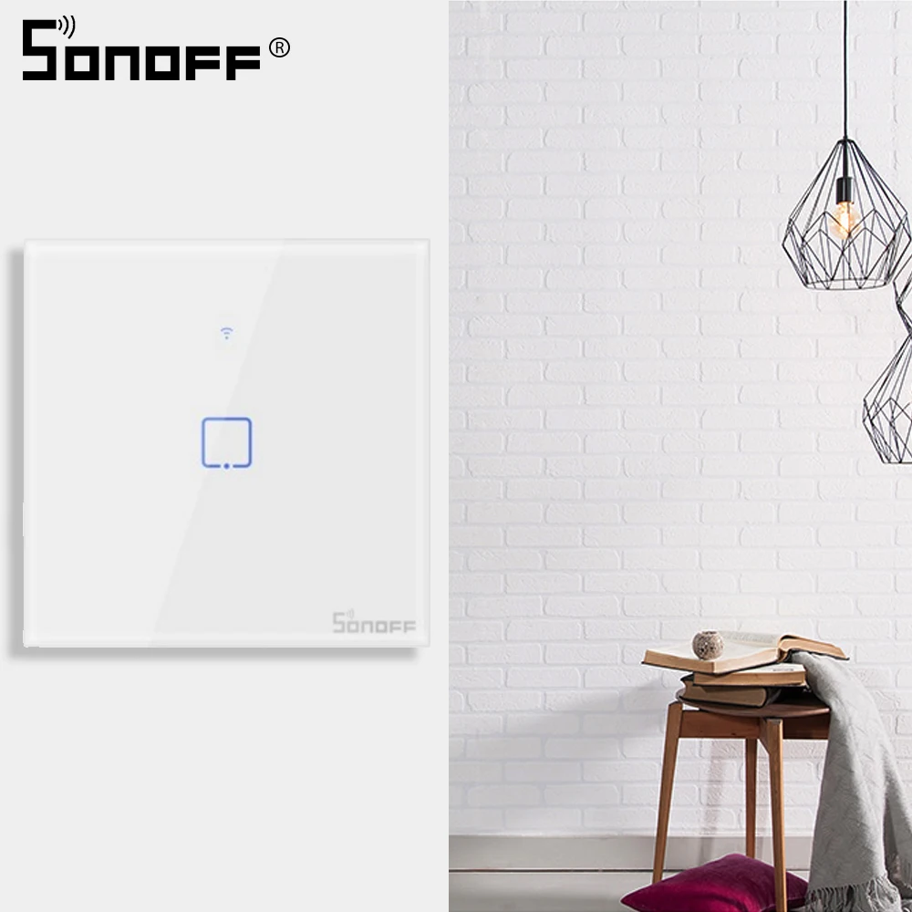SONOFF сенсорный настенный переключатель EU/US Wifi 1 банда Сенсорная панель eWelink пульт дистанционного управления Модуль Автоматизации умного дома Alexa Google Home