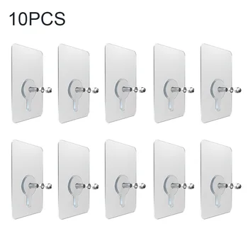 

10pcs/pack Household Large Bearing Strong Thickened Traceless Sticker Screws Hanger Adhesive Home Anti Drop No Hole Hook