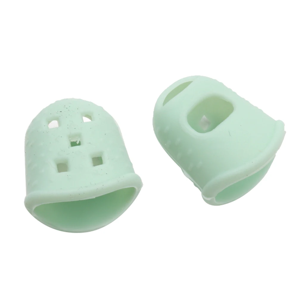 2pcs Soft Kalimba Finger Protector Thumb Picks for Beginner Accs Light Green