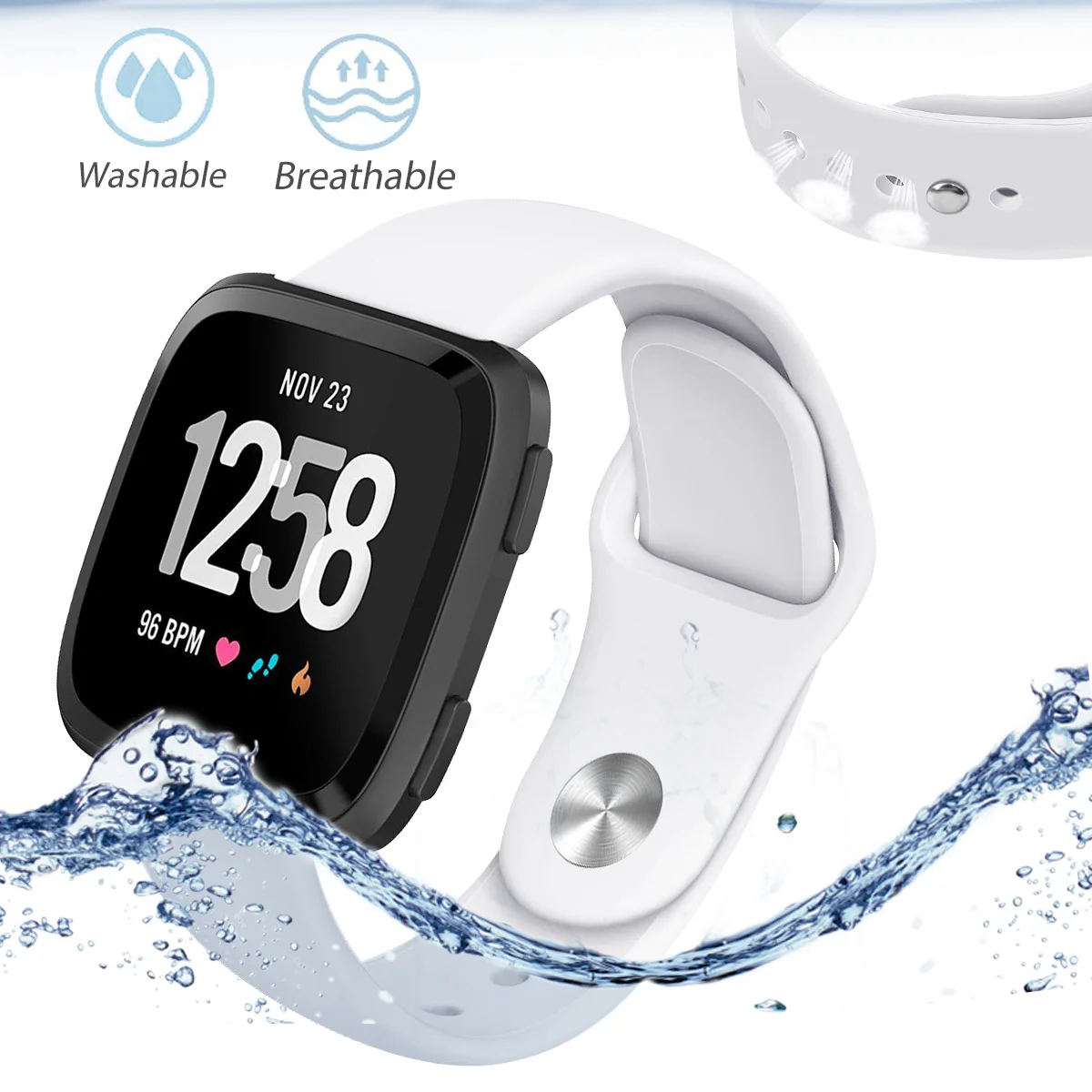 SHELKEE Сменные умные наручные часы ремешок для Fitbit Versa Смарт часы сплошной цвет обратная пряжка силиконовый ремешок