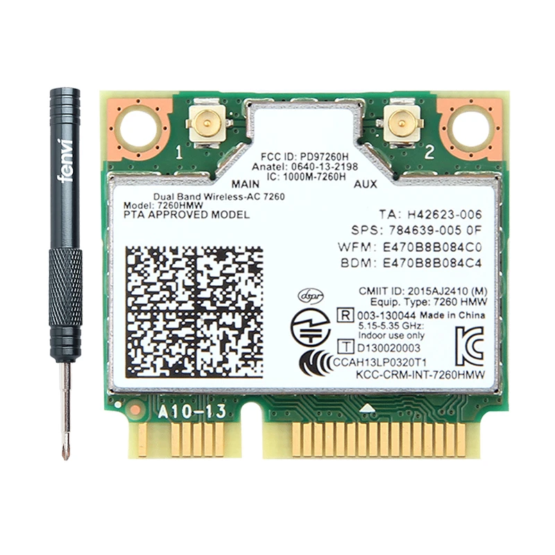MINI PCI-E Wlan-Adapter Wifi-Card Intel 7260 7260HMW Wi-Fi Bluetooth-4.0 Dual-Band Wireless-Ac