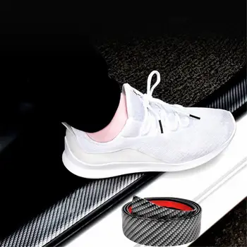 

Car Styling Door Sill Protector Car Bumper Strips Trunk Threshold Lid Guard Carbon Fiber Rubber Moulding Strip DIY Car Stickers