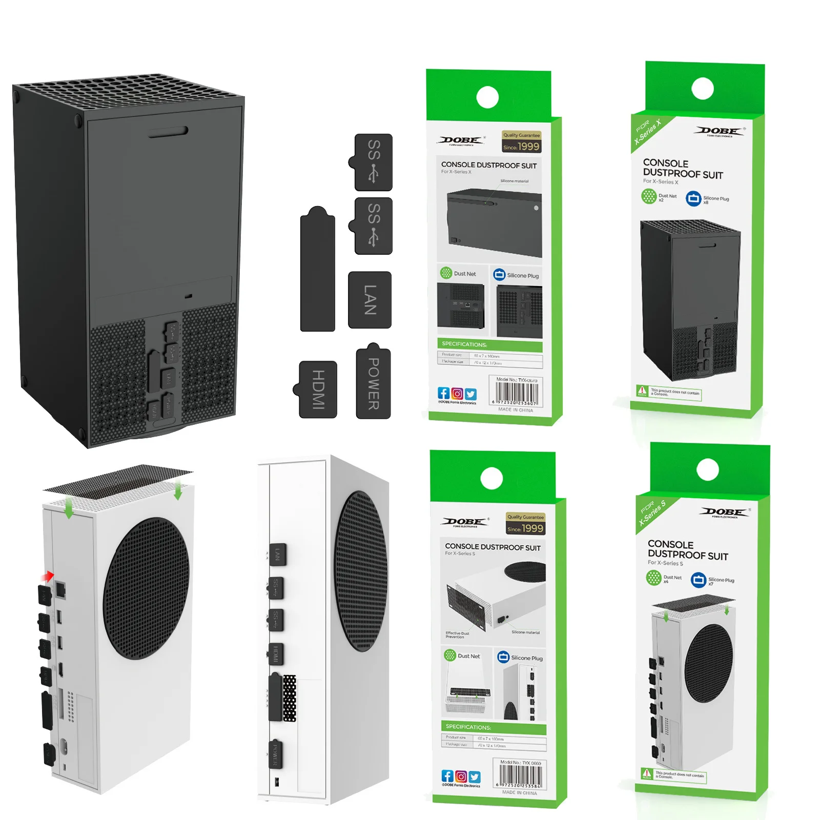 Tappo Antipolvere Per Console Da Gioco Serie Xbox S/X Tuta Antipolvere Tappo Antipolvere In Silicone Kit Custodia Antipolvere Kit Antipolvere