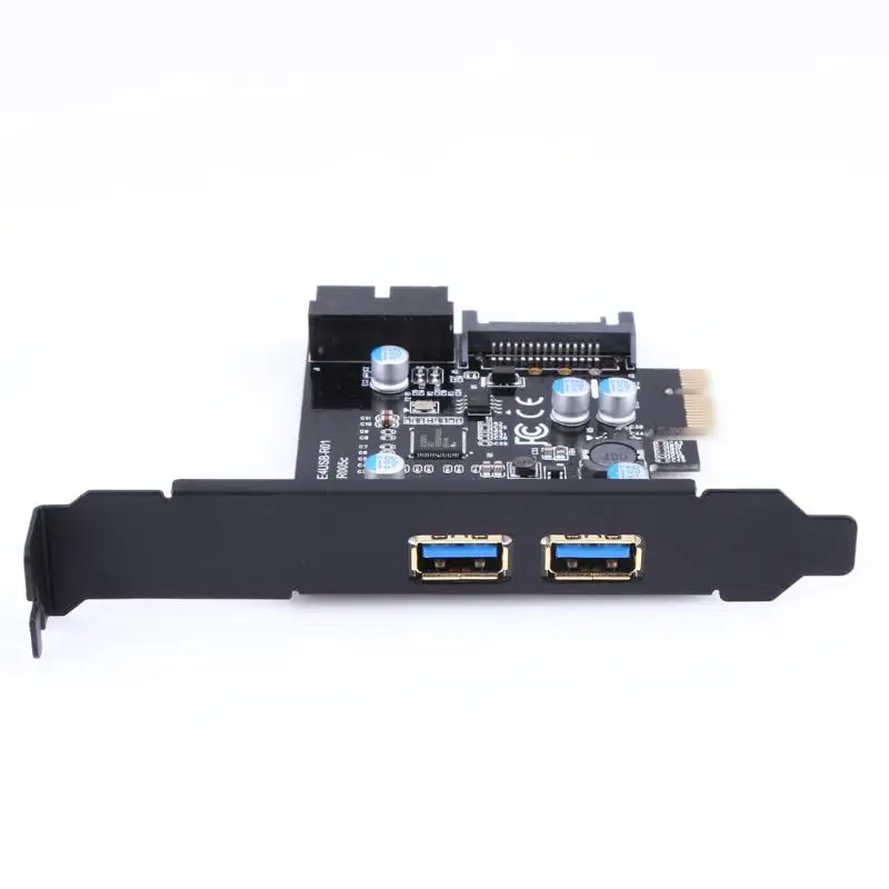 PCI-E к USB 3,0 2 порт PCI Express карта расширения 19-контактный разъем питания для Windows 10/8/8,1/7/Vista/XP 32/64-bit