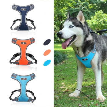 

Dog Harness Vest Adjustable Reflective Breathable Mesh Harnesses For Medium Large Dog Breast-band Husky Alaskan Pet Accessories