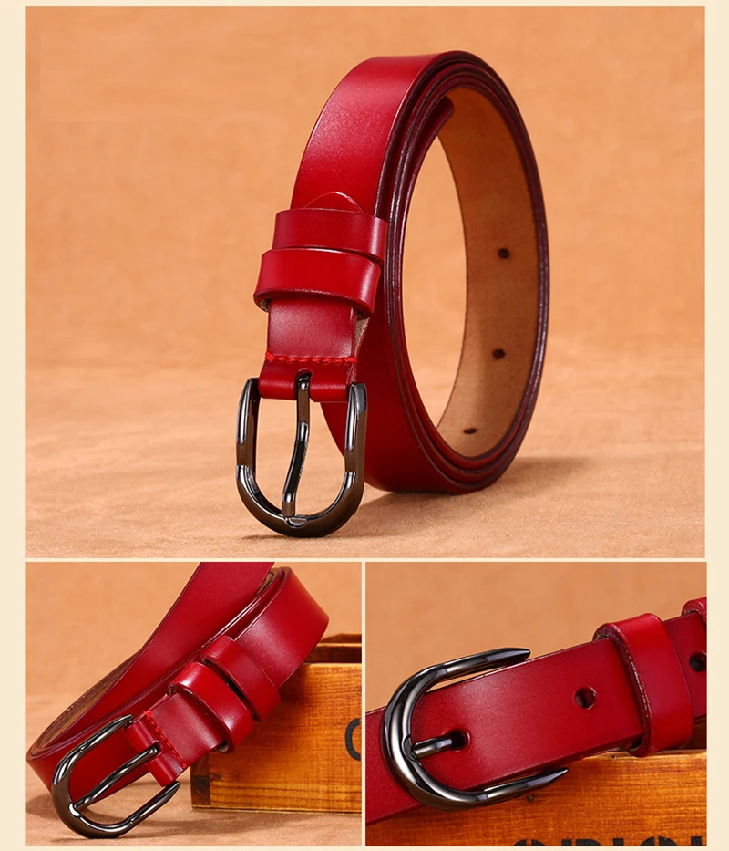 Leather Belt for Women fashion Pin Buckle Female Waistband luxury Green Genuine Leather Women's Belt jeans high quality W065
