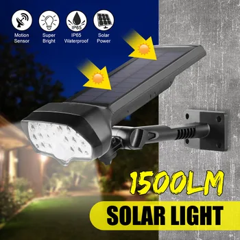 

1500LM LED Solar Spotlights Wall Lamp Waterproof PIR Motion Sensor 17LED Solar Wall Light Outdoor Security Lamp For Decoration