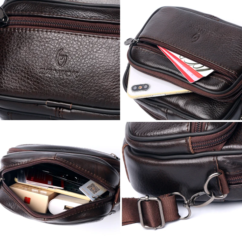 Men's Genuine Leather Bag Small Shoulder Bag Messenger Bags For Men Fashion Flap Luxury Male Crossbody Bags KSK