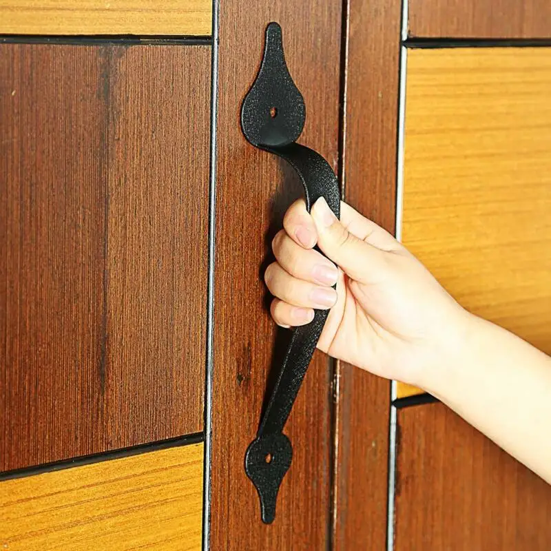 

4pcs 28.5cm Steel Sliding Barn Door Pull Handles Gate Handles Frosted Black