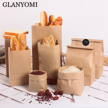 

10pcs Kraft Paper Bags Food Tea Small Gift Bags Sandwich Bread Bags Party Wedding Supplies Wrapping Gift Takeout Take Out Bags