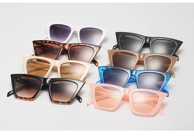 OEC CPO New Fashion Cat Eye Sunglasses Women Fashion Brand Designer Sun Glasses Female Trend Shades Brown Eyewear UV400 O947