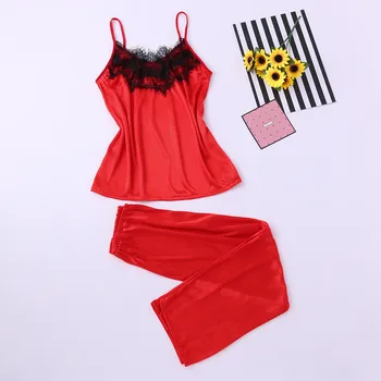 

Women Pajamas Ladies Sexy Satin Silk Sleepwear Babydoll Lingerie Nightdress Pyjamas Suit women pajamas silk women pajamas J20