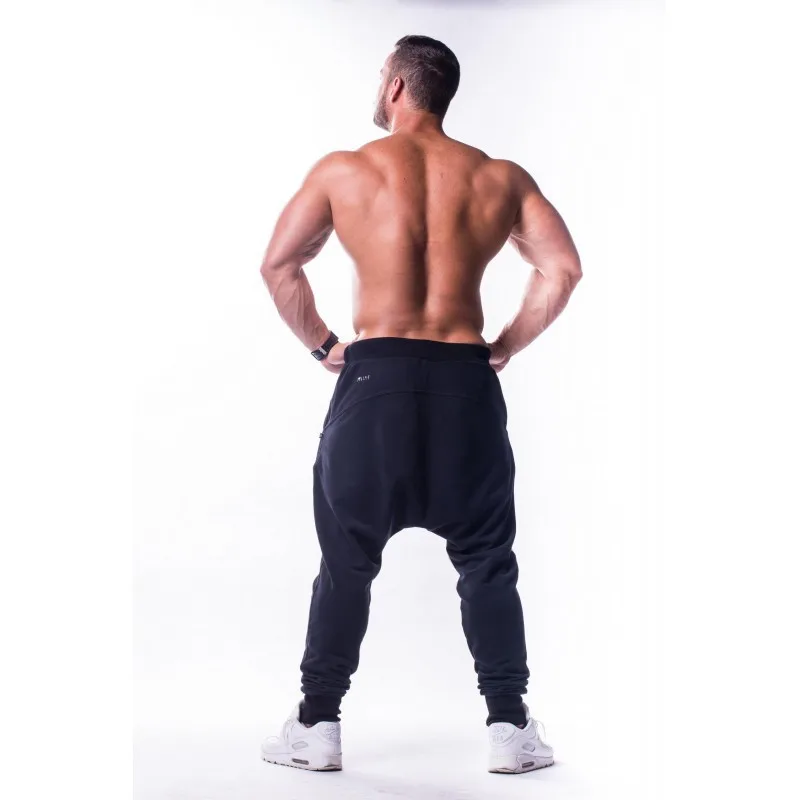 Модные мужские спортивные брюки, спортивные штаны, одноцветные эластичные повседневные свободные уличные мужские брюки для бега на шнурке