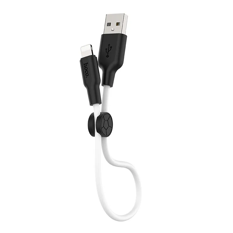 HOCO X21Plus, 30 шт./лот,, 0,25 м, мягкий силиконовый USB кабель для iPhone type-C, микрокабель для samsung USB-C, провод для зарядки - Цвет: white