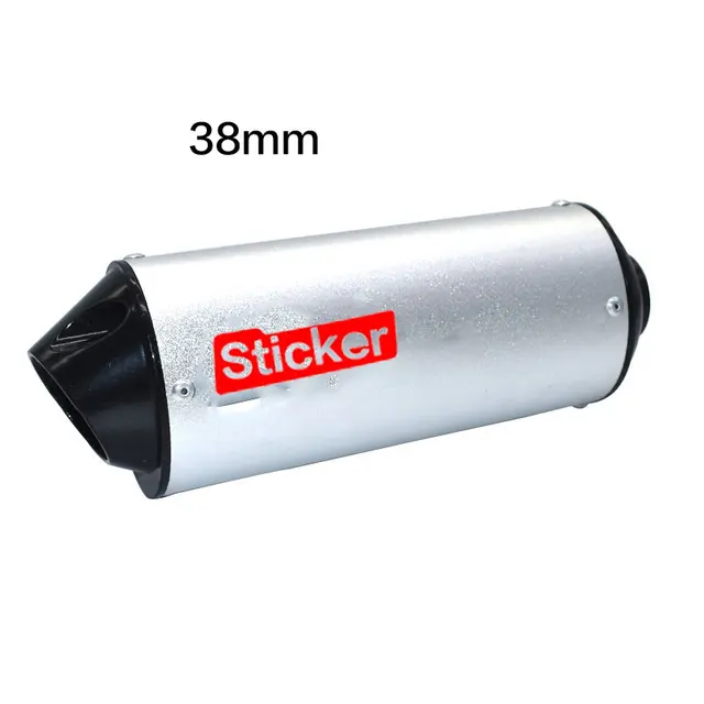 28mm 32mm 38mm For 125cc 150cc 160cc Atv Motorcycle Exhaust Muffler Escape Moto Pipe Dirt Pit Bike For Honda Yamaha Kawasaki 38mm silver